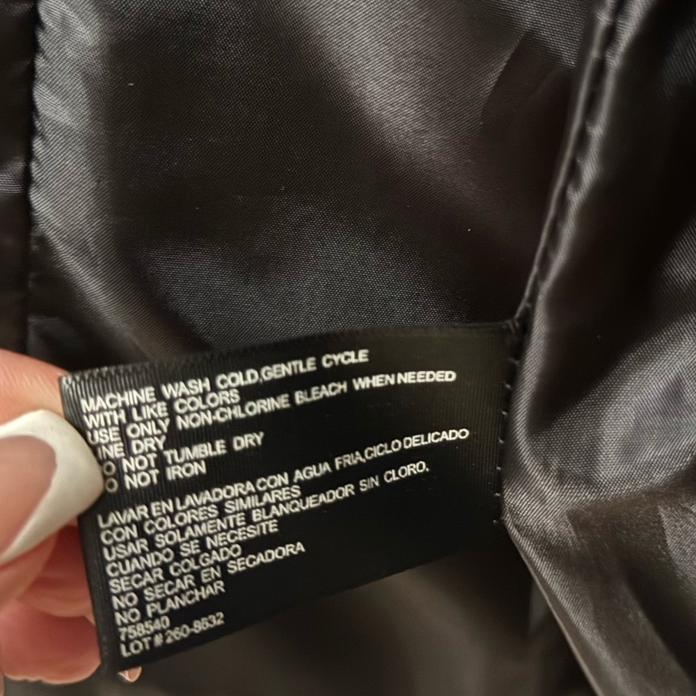 A.N.A Quilted Black Faux Leather Moto Jacket Zip Up Women’s Capsule Office Small - Picture 8 of 9